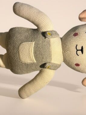 Leslie the Lamb -Knit Cream & Gray Plush Stuffed Animal